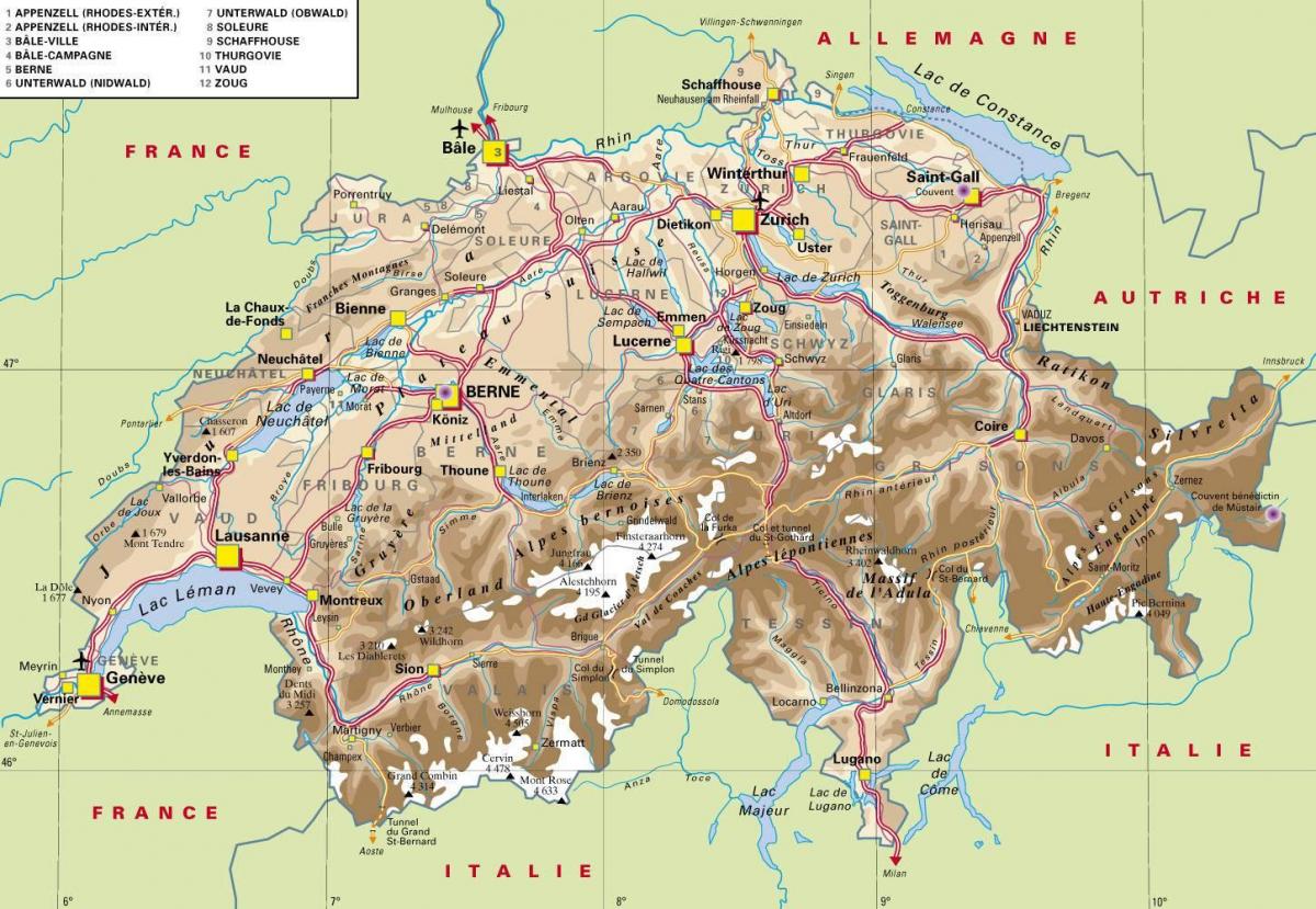 地図で見るスイス